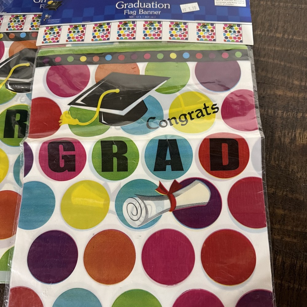 Congrats Grad Banner Approx 12 Ft NIP