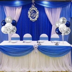 4 Set Navy Blue Silver Balloon Centerpieces for Table,Balloon Stand Kit for G…