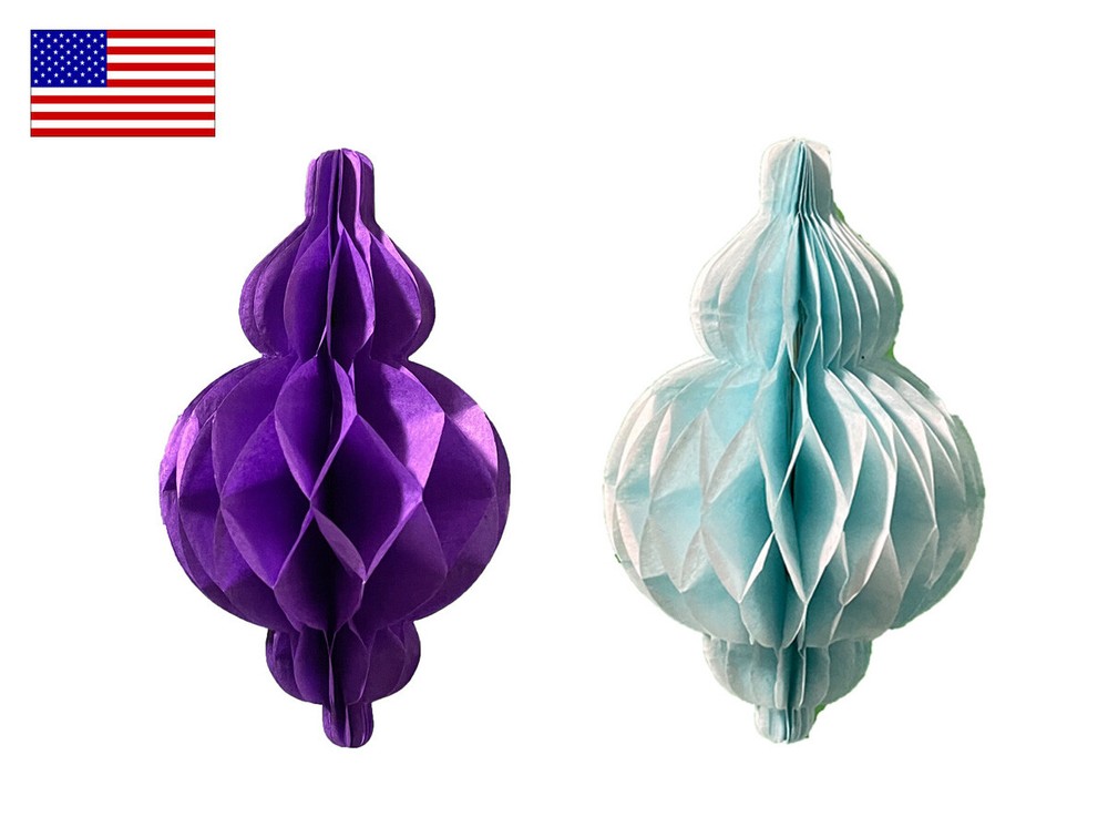 4 Inch Mini Tissue Paper Honeycomb Lantern Shape Decorations (5 Pack)