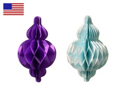 4 Inch Mini Tissue Paper Honeycomb Lantern Shape Decorations (5 Pack)