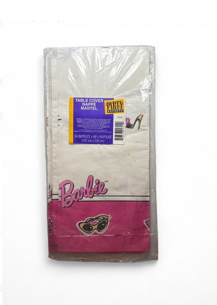 Vintage 1994 Barbie Party Express Table Cover 54×89” Hallmark Sealed New