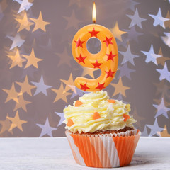 Number 9 Anime Theme Dragon Birthday Candle Yellow and Red Stars Print Candle Nu