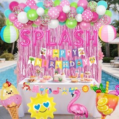Summer Pool Beach Party Decorations, Splash Bash Party Supplies Tropical Summ…
