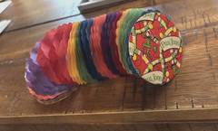 1950s «PAUL JONES» Party honeycomb Pull Out Tissue Festive RAINBOW Garland Decor