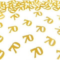 Number 70 Gold Glitter Confetti Birthday Anniversary Table Scatters Decorations