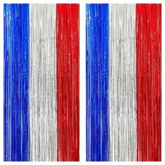 XtraLarge Red, White & Blue Streamers 3.2×8 ft – Pack of 2 for Patriotic Events