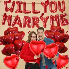 Will You Marry Me Decorations – 542 Pcs Red Balloons Decoration Letter Heart …