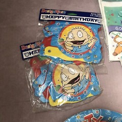 Designware 1998 Rugrats Vintage Party Decor Banner Hats Cards Bags Plates NEW