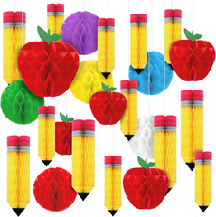 24 Pcs Classroom Decor Back to School Decorations Hanging Honeycomb Centerpiece