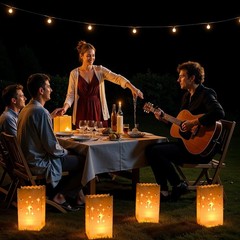 50 PCS White Paper Luminary Bags Candle Lantern Star 5.9 x 10 x 3.5 Inch