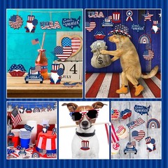 Diverse 24 Pcs Independence Day Tree Decorations – Festive Wooden Ornaments