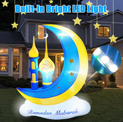 5FT Ramadan Inflatable Eid Mubarak Moon Cloud Star Mosque