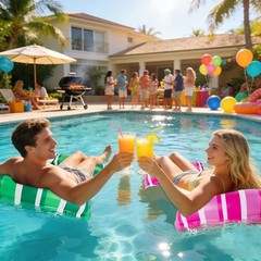 4 Pack Inflatable Pool Float Hammocks, 4in1 Water Floating Mesh Chair for Adu…