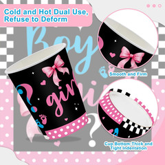 120PCS Burnouts or Bows Themed Party Supplies Pink or Blue Gender Reveal Baby Sh