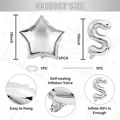 Congrats Grad Balloons, 2026 Silver Graduation Party Decorations 16 Inch Silver