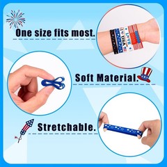 Comfortable 144PCS Patriotic Bracelets: Perfect for Memorial Day Celebrations