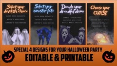 Halloween Party Menu Digital Template Printable Editable Custom Menu Template