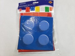 Building Blocks Party Decorations Set Multicolor Tablecover, Banner, And Whirls