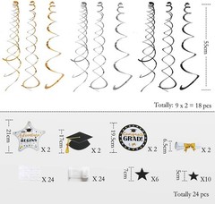 Cheerland Black and Gold 2026 Graduation Party Decorations Congrats Grad Hang…