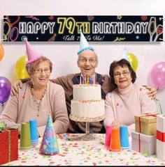 Large 9.8 x 1.6 ft 79th Birthday Banner Party Supplies 79th Birthday Photo Prop