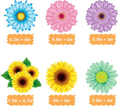 30PCS Spring Summer Hanging Decorations Set Sun Flowers Autumn Daisy Fairy Birth