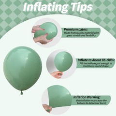 Sage Green and White Balloons, Neutral Dusty Olive Green White Beige Cream Cl…