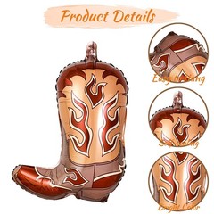 Western Cowboy Party Decorations, 40 Inch Foil Brown Number 3 Balloons, Latex…