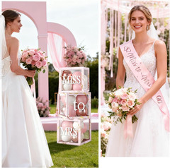 330Pcs Bridal Shower Decor Set for 25 Guests – Plates, Props, and Accessories