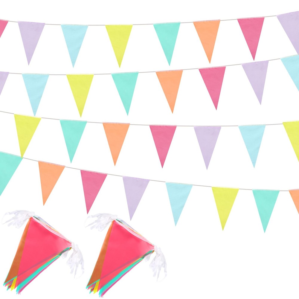 164 Feet Pastel Pennant Banner Bunting Pennant Banner Garland 120 Pcs Pastel …