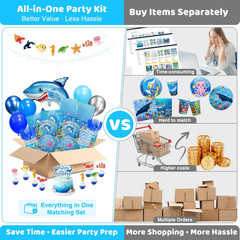 Under the Sea Birthday Party Decorations, Ocean Theme Decorations Kit for Kids