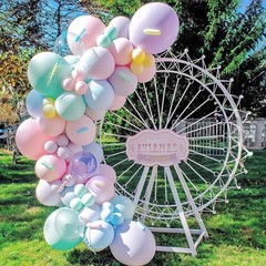 HILAVO Pastel Balloons 12 Inch Macaron Pink Blue Green Purple Yellow Pastel R…