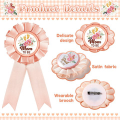 Baby in Bloom Baby Shower Decorations Mom to Be Sash and Dad to Be Pin Flower Cr