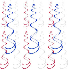 Ceiling Swirl Foil Decorations Hanging Plastic Streamer Themed Swirl Party for 4
