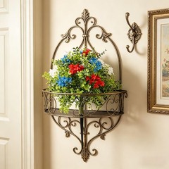 Patriotic Plastic Hydrangea Flower in Pot for Independence Day For Outdoor Use