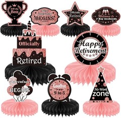 Freestanding Glittery Retirement Table Centerpieces – 9PCS for Glamorous Parties