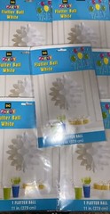 White Flutter Ball 11″ White Tissue Paper Party Hanging Ball lot of 7