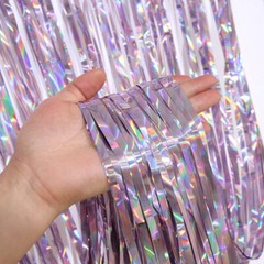 Glitter Fringe Foil Curtain Pastel Tinsel Tassel Ribbon Backdrop Wedding Party