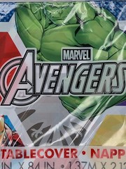 Marvel Avengers Plastic Disposable Tablecovering 54 in by 84 in birthday theme