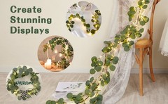 Christmas Decoration Indoor – 6FT Eucalyptus Garland with Timer, Artificial