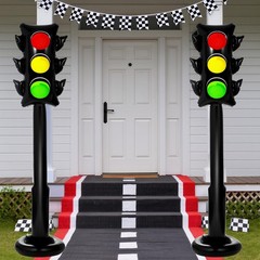 2Pcs 59Inch Jumbo PVC Stop Light Balloons Inflatable Traffic Light Balloons Race