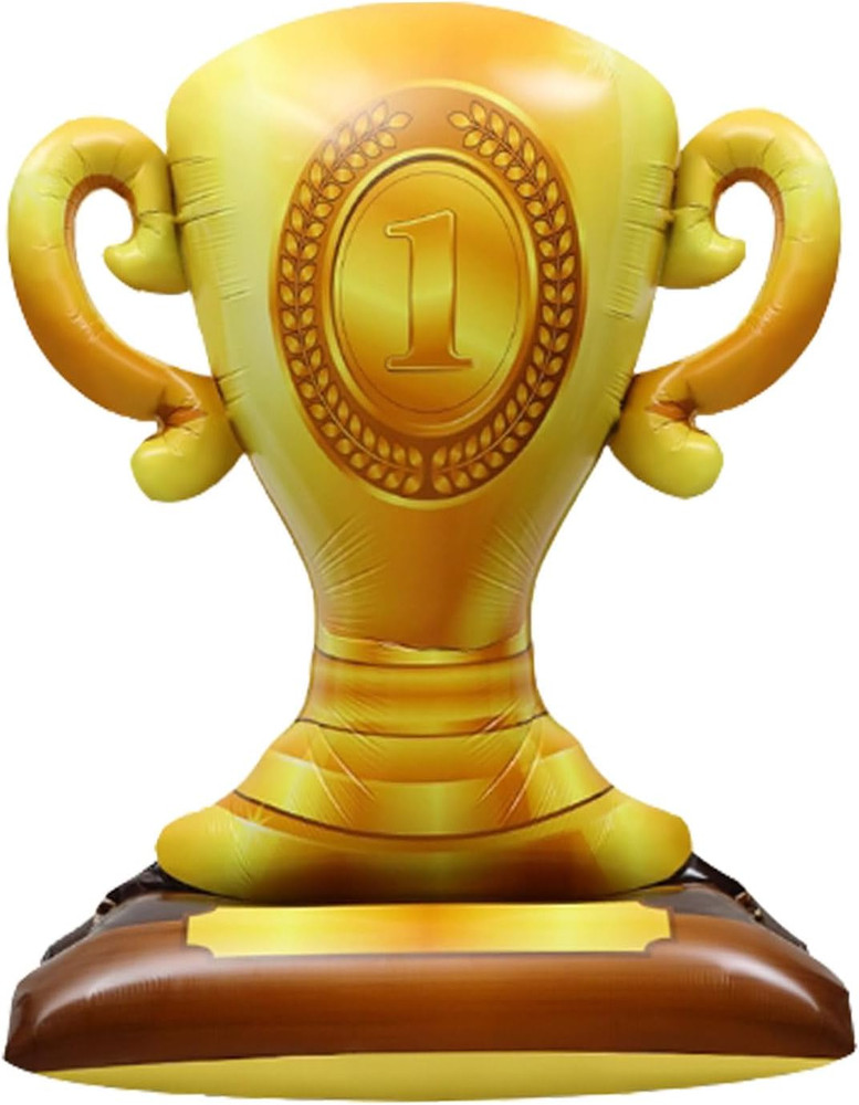 4D Giant Trophy Standing Balloon Gold Champion Foil Balloons,First Prize Balloon