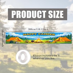 Camping Banner Camping Party Decorations 78.7×17.7 Inches Polyester Day Camp-…