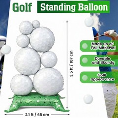1 Pcs 3.5 ft Giant Self Standing Golf Balloons Freestanding Foil Balloons for…