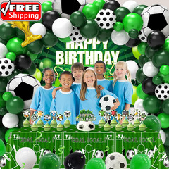 Soccer Party Decorations, 122Pcs World Soccer Birthday Party Decorations Supplie