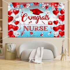 Avezano Nurse Graduation Banner Congrats Nurse Class of 2024 Backdrop 70x43in