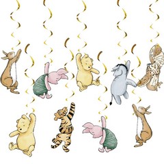 18Pcs Winnie Baby Shower Decorations Classic Pooh Hanging Decorations Swirls …