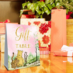 4PCS Winnie Table Sign Centerpieces, the Pooh Baby Shower Decorations,Baby Showe