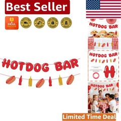 Festive Hotdog Bar Banner Set – Ideal Decorations for Kids & Adult Parties