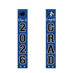 Graduation Decorations Class of 2026 Hanging Grad 70.8×11.8 inches, blue