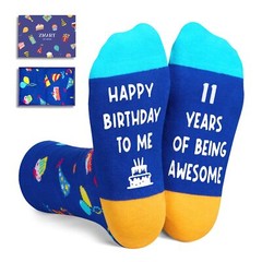 11th Birthday Gift Socks for Boys Blue Presents 11 Year Old Tween Boys Girls